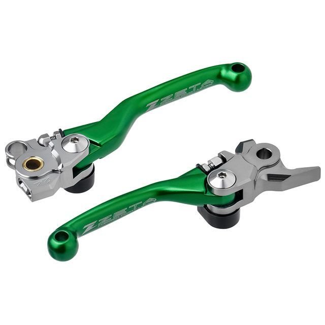 ZETA ピボットレバーセット 3フィンガー(グリーン) G6445 メーカー在庫あり ジータ レバー KX450/X|パークアップ 店