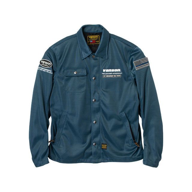 VANSON 2026春夏モデル TVS2603S メッシュコーチジャケット（ネイビー/ホワイト） サイズ M TVS2603S バンソン ジャケット