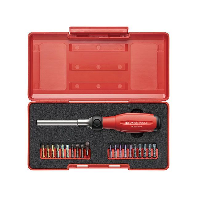 PBSWISSTOOLS 38510.R-100Set21点入 24歯車 ラチェットドライバーセット ビット入 38510.R-100Set 製造業者店卸し資産あり PBスイスツールズ お手々物の具
