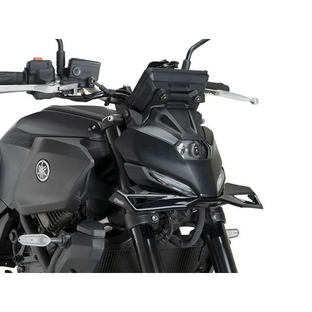 Puig フロントダウンフォースネイキッドスポイラー（ブラック） 22417N プーチ カウル・エアロ MT-07 Y-AMT MT-07｜パークアップ 店
