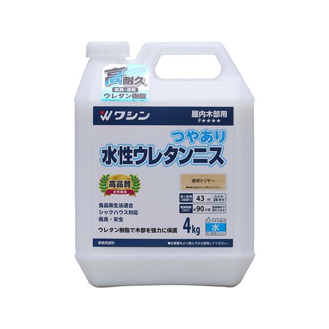Washi Paint ＃941851 水溶性ウレタンニス 4kg（澄み切ったせつ然たる） ＃941851 和信えの具 D.I.Y.