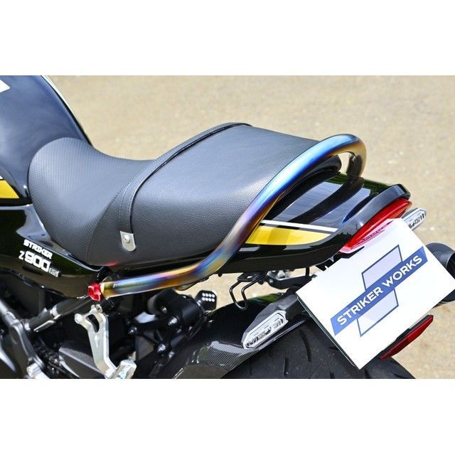 STRIKER ストライカーワークス オリジナルパーツ チタンカスタムグラブバー Kawasaki ～ 26 Z900RS/CAFE、Z650RS 表面処理 チタンヒートカラー SW-GB141-H ストライカー タンデム用品