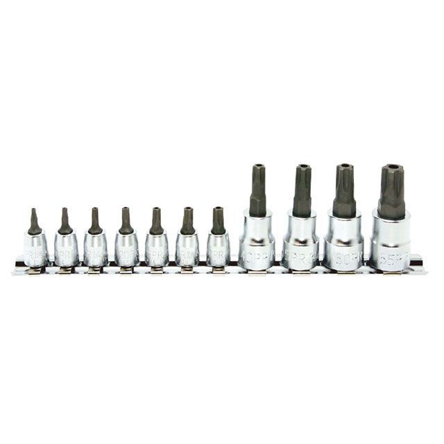 Ko-ken RSX025/11-IPR 11点組 3/8SQ イジリ打ちきりトルクスプラスビットソケット 全長50粍・軌跡書き割り RSX025/11-IPR コーケン お手て物の具