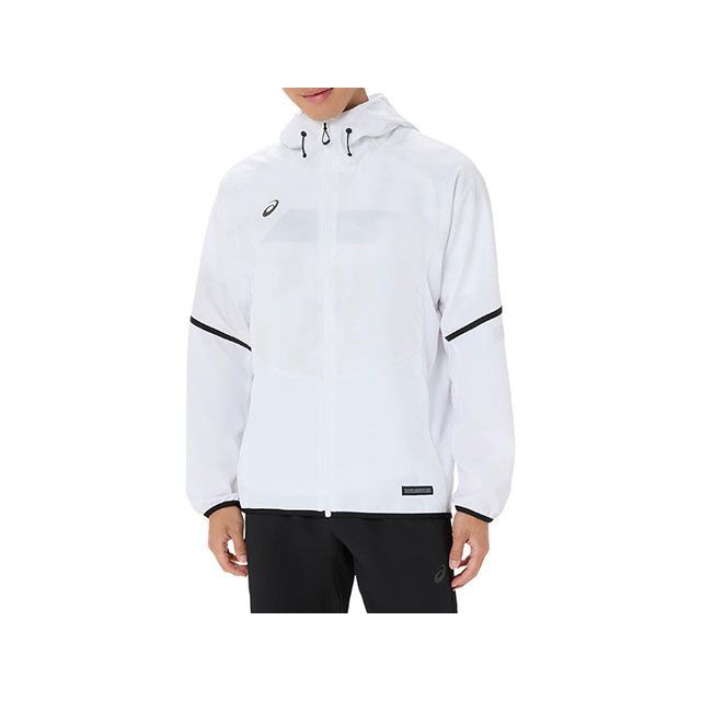 ASICS 2033C020 ACTIMOTIONクールグラフィッククロスフーディー（ブリリアントホワイト） 大きさ L 2033C020 製造業者店卸し資産あり アシックス アウトドア用お召しもの