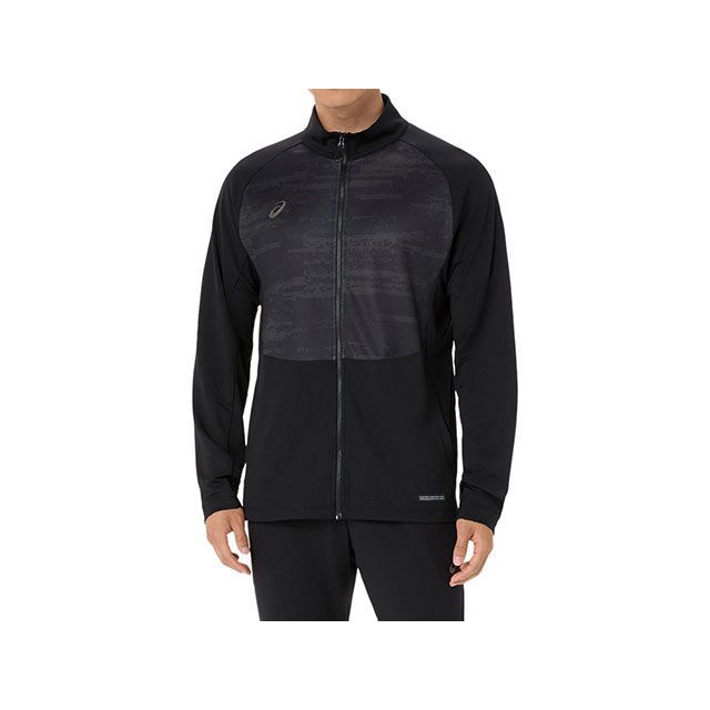 ASICS 2033C027 ACTIMOTIONドライグラフィックストレッチジャケット（パフォーマンスブラック） サイズ M 2033C027 アシックス アウトドア用ウェア