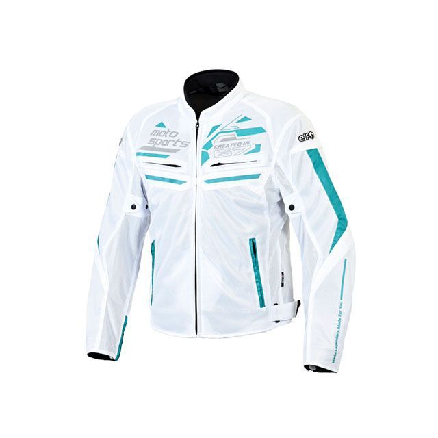 elf riding wear 2026春夏モデル EJ-S123 キアロジャケット（ホワイト/ターコイズ） サイズ Woman/M EJ-S123 エルフ ライディングウェア ジャケット