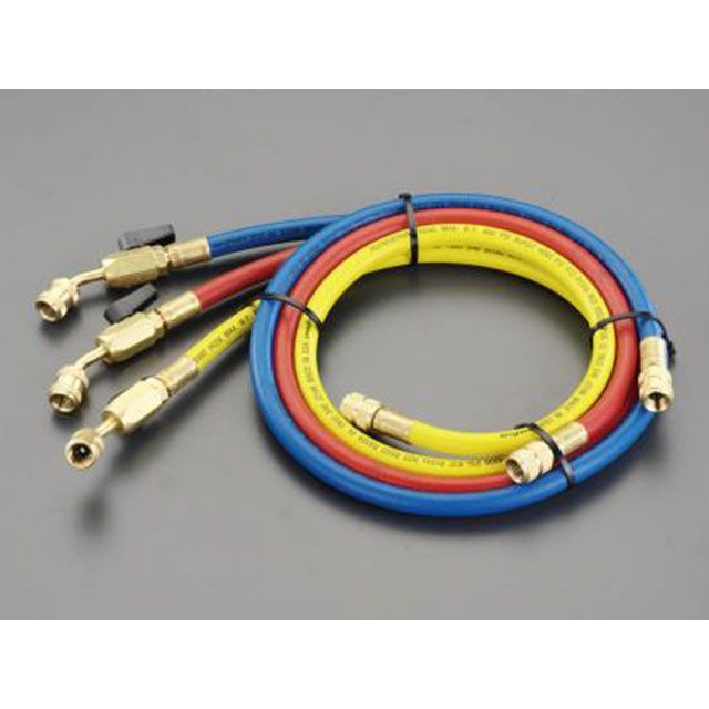 ESCO 100糎/R12・R22・R502 弁膜付チャージングホースセット EA104AK-20 エスコ 制作室手道具