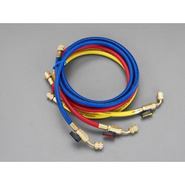 ESCO 150糎/R12・R22・R502 弁膜付チャージングホースセット EA104AK-30 製造業者店卸し資産あり エスコ 制作室手道具
