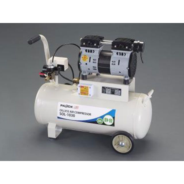 ESCO AC100V/ 780W 静音大気圏コンプレッサー（30L/油絵の具受け答え） EA116SW エスコ 制作室物の具