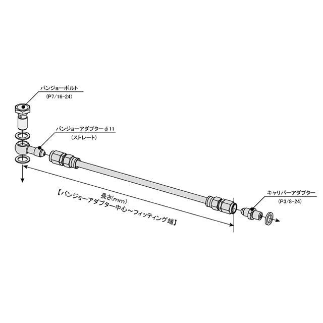 SWAGE-LINE ブレーキホースキット ブラックハーレー用 11パイーCAD 350mm ホース長 1000mm GAHB1000 メーカー在庫あり スウェッジライン ブレーキホース・ケーブル類｜パークアップ 店