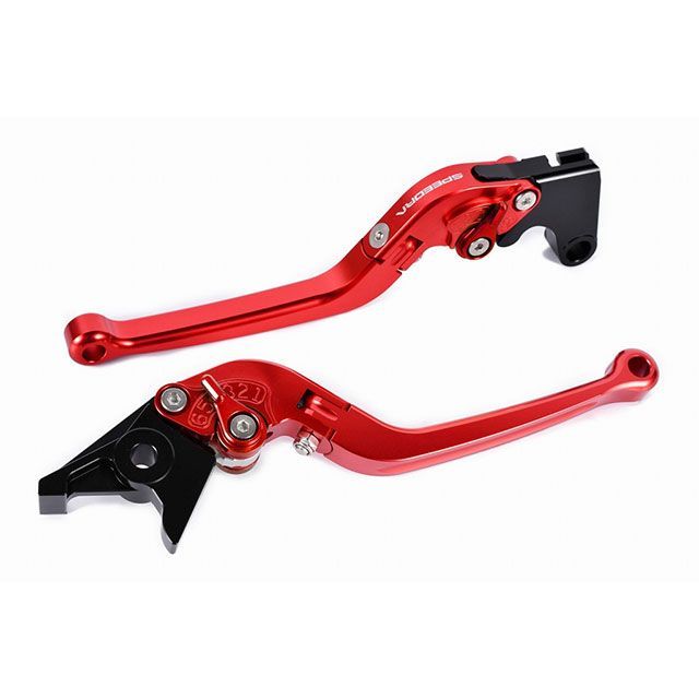SPEEDRA アジャストレバー スタンダード可倒式(レバー本体カラー:レッド) アジャスターカラー シルバー LVAG096RD-SR SPEEDRA レバー|パークアップ 店
