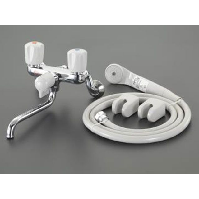 ESCO PJ 1/2&rdquo; シャワー付2ハンドル混合水栓（止水栓無） EA468CY-51 エスコ 日用品｜パークアップ 店 23,033円