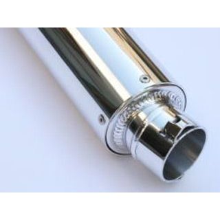 K2-tec 汎用アルミサイレンサー カール・角度付きフック 外径 φ100 筒長 400mm 差込径 φ60.5 alkf-14k6 ケイツーテック インナーサイレンサー 汎用
