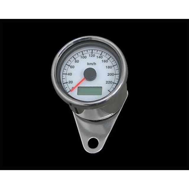 Neofactory 60mm アジャスタブルスピードメーター ボディ ステンレス 文字盤 白 バックLED 白光 ・010868 メーカー在庫あり ネオファクトリー スピードメーター 汎用