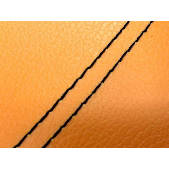 Grondement W650（99年 EJ650A1/C1） 国産シートカバー 張替 オレンジ ライン - 仕様 黒ダブルステッチ GH5556KC140SW10 グロンドマン シート関連パーツ W650