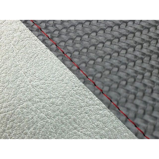 Grondement W650（99年 EJ650A1/C1） 国産シートカバー 張替 カーボンブラック ライン シルバーライン 仕様 赤ステッチ GH5557KC1654S40 グロンドマン シート関連パーツ W650