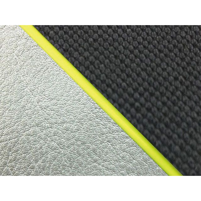 Grondement W650(99年 EJ650A1/C1) 国産シートカバー 張替 スベラーヌブラック ライン シルバーライン 仕様 黄パイピング GH5557KC4654P100 グロンドマン シート関連パーツ W650|パークアップ 店