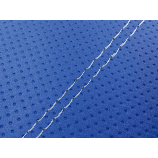 Grondement W650（99年 EJ650A1/C1） 国産シートカバー 張替 フルエンボスブルー ライン - 仕様 透明ダブルステッチ GH5556KC390SW0 グロンドマン シート関連パーツ W650