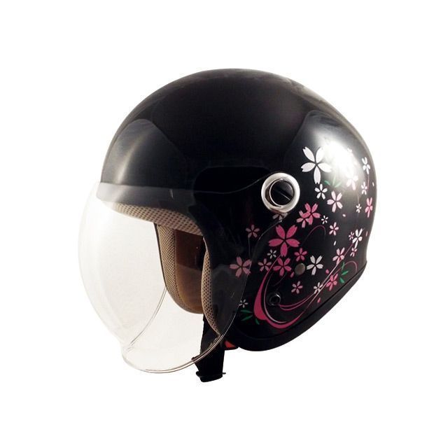 SPEEDPIT GS-6 シールド付きジェットヘルメット Gino カラー さくらブラック GS-6 メーカー在庫あり スピードピット レディース・キッズヘルメット 5,928円