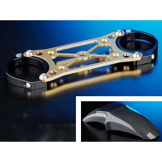 NITRO RACING OHLINS φ43正立Fフォーク用 天吊りカーボンフェンダーキット レーシング17インチ専用 カラー ブラック/ゴールド NI-TFRC-CBG ナイトロレーシング フェンダー
