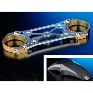 NITRO RACING OHLINS φ43正立Fフォーク用 天吊りカーボンフェンダーキット レーシング17インチ専用 カラー ゴールド/シルバー NI-TFRC-CGS ナイトロレーシング フェンダー|パークアップ 店