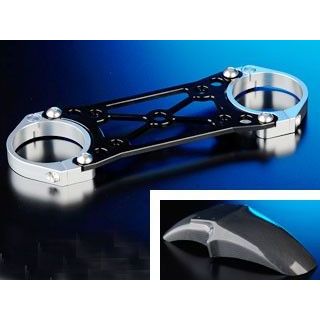 NITRO RACING OHLINS φ43正立Fフォーク用 天吊りカーボンフェンダーキット レーシング17インチ専用 カラー シルバー/ブラック NI-TFRC-CSB ナイトロレーシング フェンダー