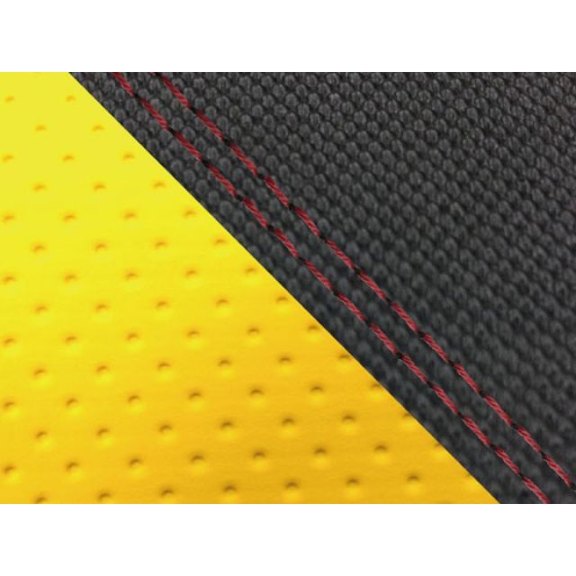 Grondement MT-09/FZ-09 国産シートカバー スベラーヌ黒＆エンボスイエロー タイプ 張替 仕様 赤ダブルステッチ GH5562YC4625SW40 グロンドマン シート関連パーツ MT-09/FZ-09