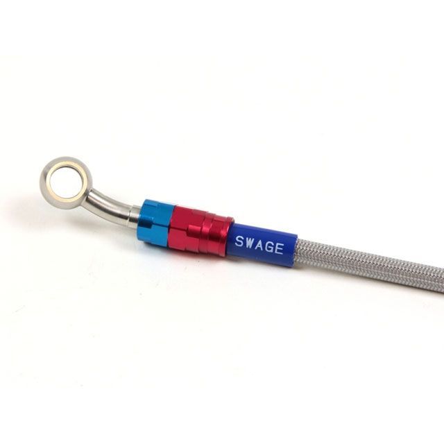 SWAGE-LINE PRO フロントホースキット バイピース ホースエンド レッド＆ブルー ホースカラー クリア SAP713FB メーカー在庫あり スウェッジラインプロ ブレーキホース・ケーブル類 GPZ900R