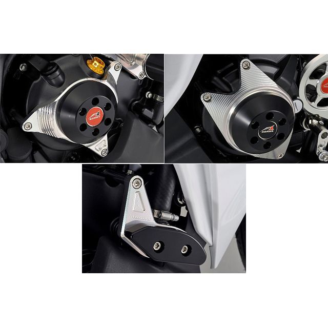 AGRAS レーシングスライダー 3点SET ジェネC カラー ジュラコン/ブラック 342-175-008B アグラス スライダー類 CBR250R|パークアップ 店