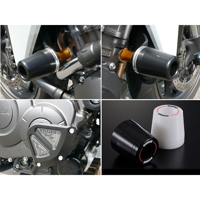 AGRAS レーシングスライダー 3点SET 50φ クランクB カラー ジュラコン/ブラック タイプ ロゴ無 342-176-006B アグラス スライダー類 CB1000R