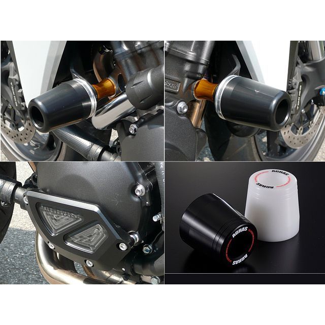 AGRAS レーシングスライダー 3点SET 50φ ジェネB カラー ジュラコン/ホワイト タイプ ロゴ有 342-176-008X アグラス スライダー類 CB1000R