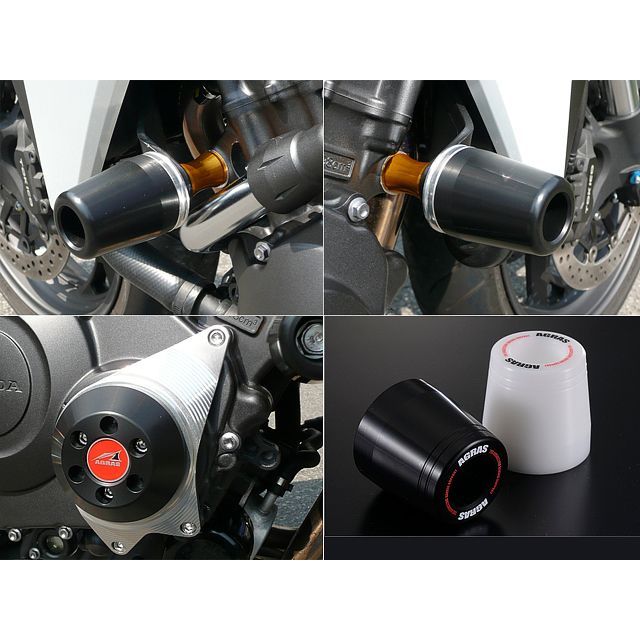 AGRAS レーシングスライダー 3点SET 50φ クランクC カラー ジュラコン/ブラック タイプ ロゴ有 342-176-012BX アグラス スライダー類 CB1000R|パークアップ 店
