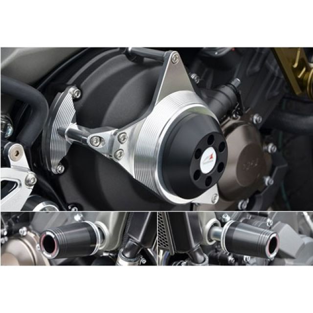 AGRAS レーシングスライダー 3点セット フレームφ50＋クラッチ カラー ジュラコン/ホワイト タイプ ロゴ有 342-273-007X アグラス スライダー類 MT-09