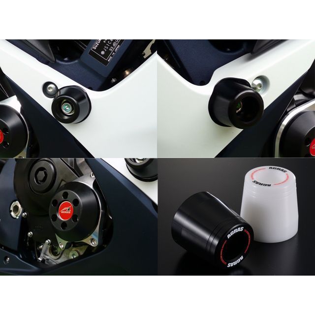 AGRAS レーシングスライダー 3点SET クラッチ カラー ジュラコン/ブラック タイプ ロゴ有 342-398-004BX アグラス スライダー類 GSX-R600/750