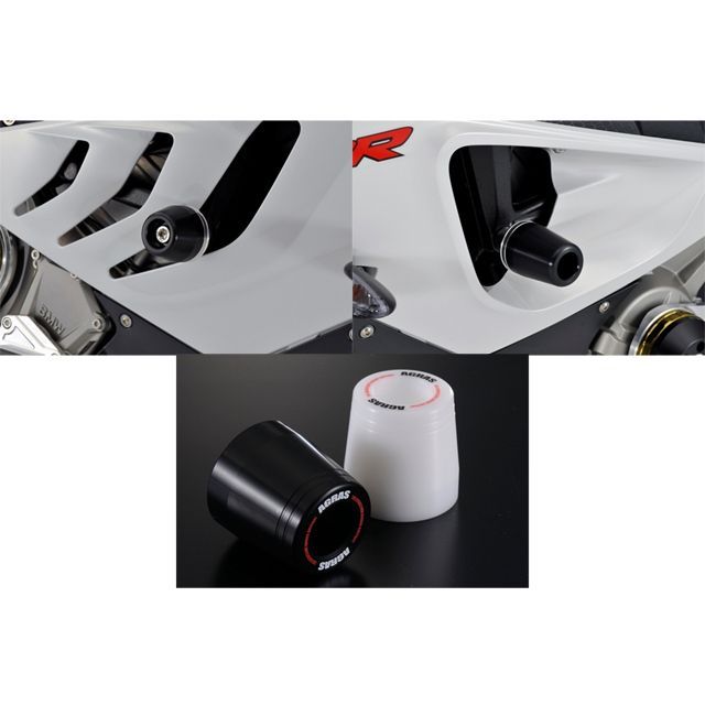 AGRAS レーシングスライダー フレーム カラー ジュラコン/ホワイト タイプ ロゴ有 342-701-000X アグラス スライダー類 S1000RR