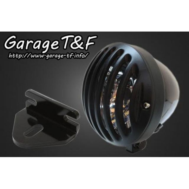 T&F 4.5インチバードゲージヘッドライト＆ライトステー（タイプE）キット ヘッドライト ブラック ゲージ ブラック ・W650HL27 ガレージT&F ヘッドライト・バルブ W650