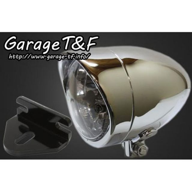 T&F 4インチプレーンライト（ロング）＆ライトステー（タイプE）キット ・W650HL09 ガレージT&F ヘッドライト・バルブ W650｜パークアップ 店