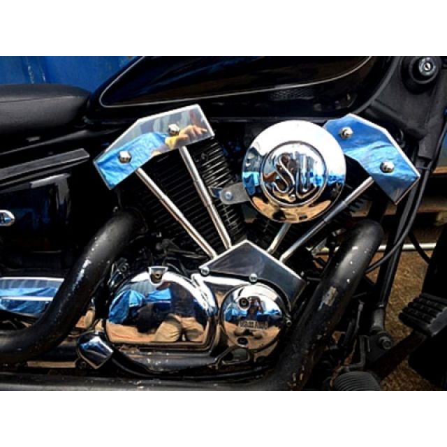 K&W DS250用SU＆ダミープッシュロッドカバーSET（ノーマルタンク用） P15910-1 部品屋K&W ドレスアップ・カバー DS250｜パークアップ 店