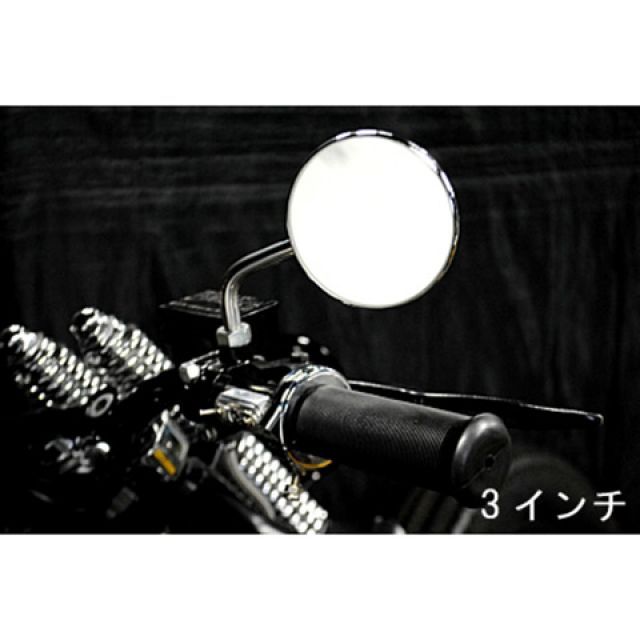 K&W ラウンドミラー 仕様 右用3インチ P26700-2 部品屋K&W ミラー関連パーツ SR400/500 6,730円
