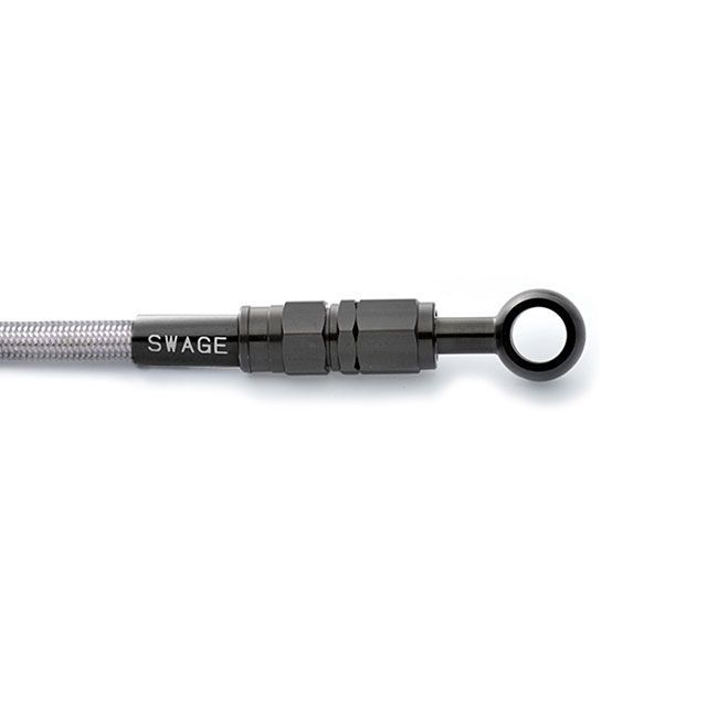SWAGE-LINE フロントホースキット ホースエンド ステンレスブラック ホースカラー クリア BTF417 メーカー在庫あり スウェッジライン ブレーキホース・ケーブル類 RG400Γ RG500Γ｜パークアップ 店