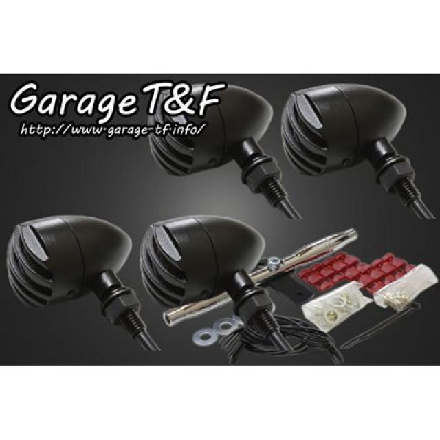 T&F バードゲージウィンカータイプ1（ブラック） ダークレンズ仕様 キット ゲージ ブラック ウィンカーステー メッキ ・GT250WK17CR ガレージT&F ウインカー関連パーツ グラストラッカー グラストラッカービッグボーイ｜パークアップ 店