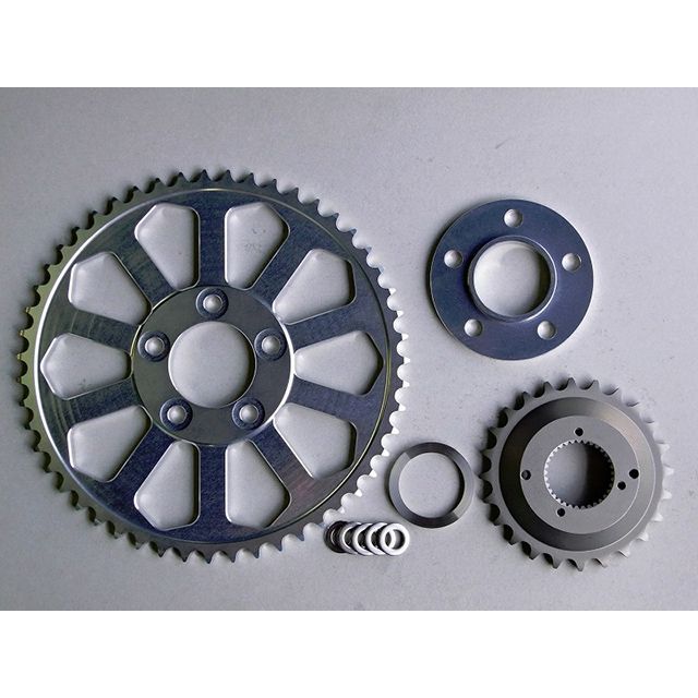 MISUMI ENGINIEERING ビックツイン用 530チェーンドライブキット(スペーサー 11mm) カラー シルバー 年式 1999年式まで ミスミエンジニアリング プーリー関連パーツ ビックツイン|パークアップ 店