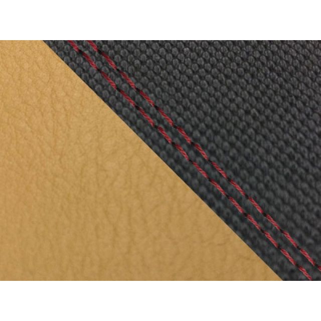 Grondement CBR1000RR（SC57） 国産シートカバー 張替 スベラーヌ黒＆黄土色 仕様 赤ダブルステッチ 適合 シングル（フロント側） GH5574HC4649SW40 グロンドマン シート関連パーツ CBR1000RR