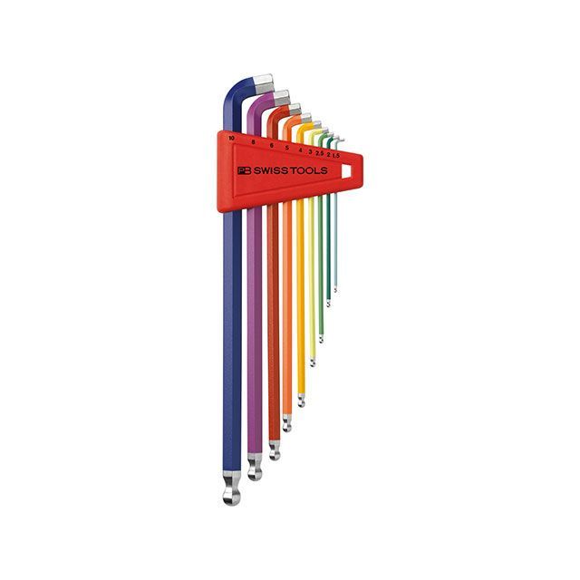 PBSWISSTOOLS 2212LH-10RB レインボーショートヘッド六角セット（パックナシ） ・2212.LH-10RB メーカー在庫あり PBスイスツールズ ハンドツール
