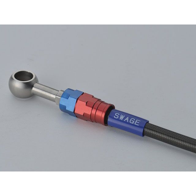 SWAGE-LINE PRO フロントブレーキホースキット バイピース（レッド＆ブルー） ホースカラー ブラック SAPB0032FB メーカー在庫あり スウェッジラインプロ ブレーキホース・ケーブル類 CB400SF ABS