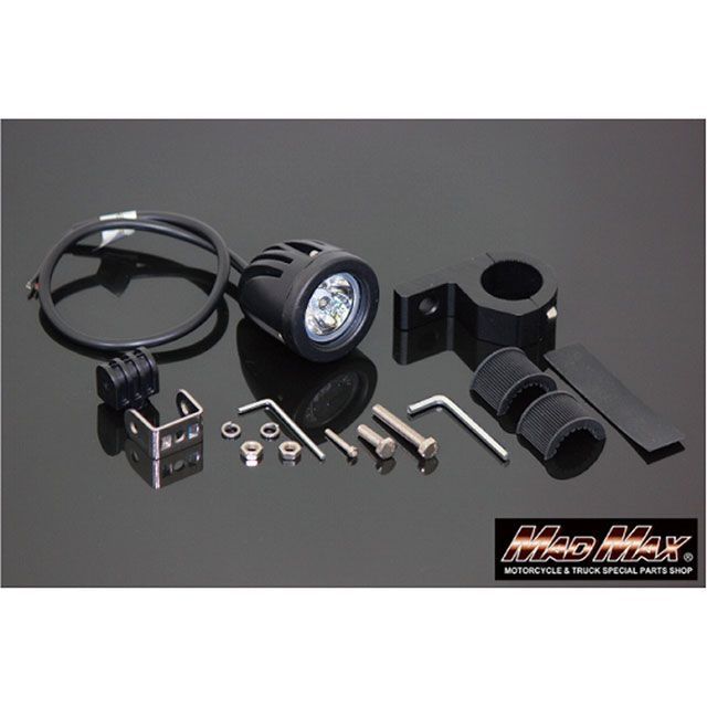 MADMAX 作業灯 小型フォグランプ 10W 12V-24V 30MM対応 丸型パイプ用 取り付けステー付 MM30-CH036-1SET マッドマックス ヘッドライト・バルブ 汎用