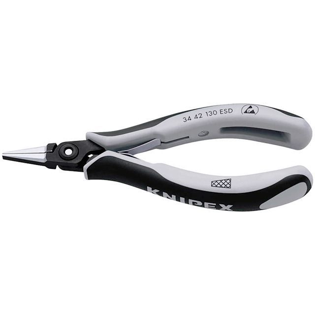 KNIPEX 3442-130ESD 精密プライヤー ヒラ クロスメッシュ ・3442-130ESD クニペックス ハンドツール