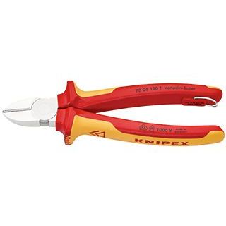 KNIPEX 7006-180TBK 絶縁斜ニッパー 落下防止（BK） ・7006-180TBK クニペックス ハンドツール