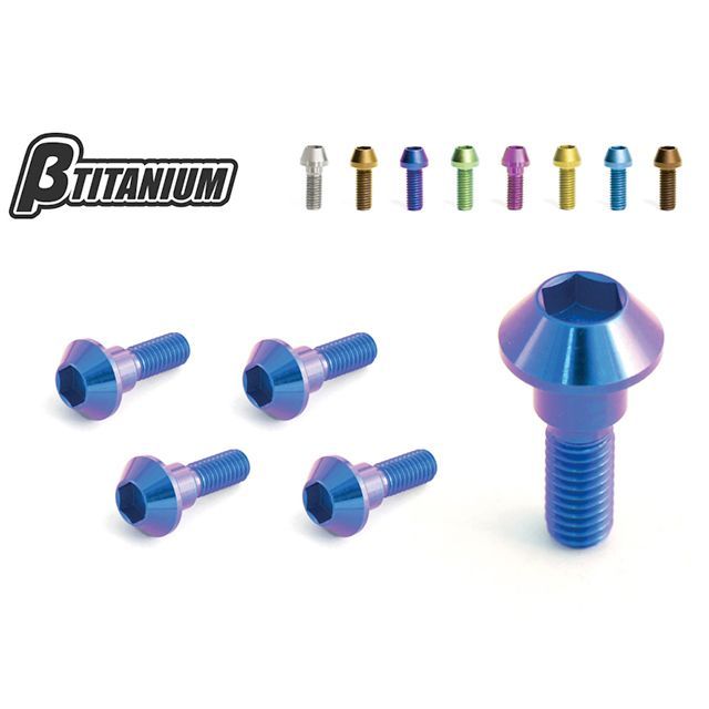 人気新品入荷 無料雑誌付き ベータチタニウム リアブレーキディスクローターボルトキット Btitanium 仕様 アイスブルー 陽極酸化あり 車用品 バイク用品 バイク用品 85