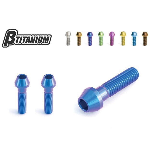 βTITANIUM ステアリングステムトップボルトキット 仕様 マジョーラブルー（陽極酸化あり） 頭部形状 テーパーキャップ BT-STD2-3-TC-MB ベータチタニウム その他サスペンションパーツ X DIAVEL/S